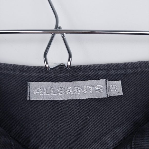 Allsaints Dark Grey Denim Mini Skirt Size Small Approx UK 12 - Picture 5 of 11